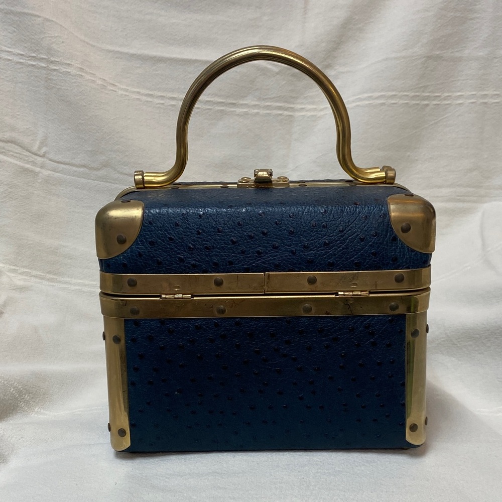 Elegant Blue and Gold Women's Handbag